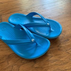 Blue Croc flip-flops